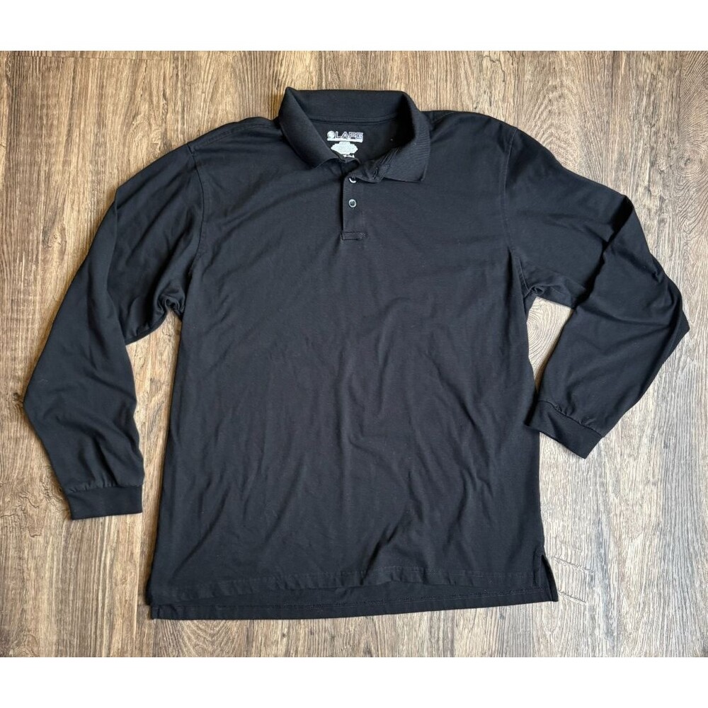 LAPG Operator Tactical LS Polo Shirt Mens XL Black LA Police Gear Poly Cotton LS